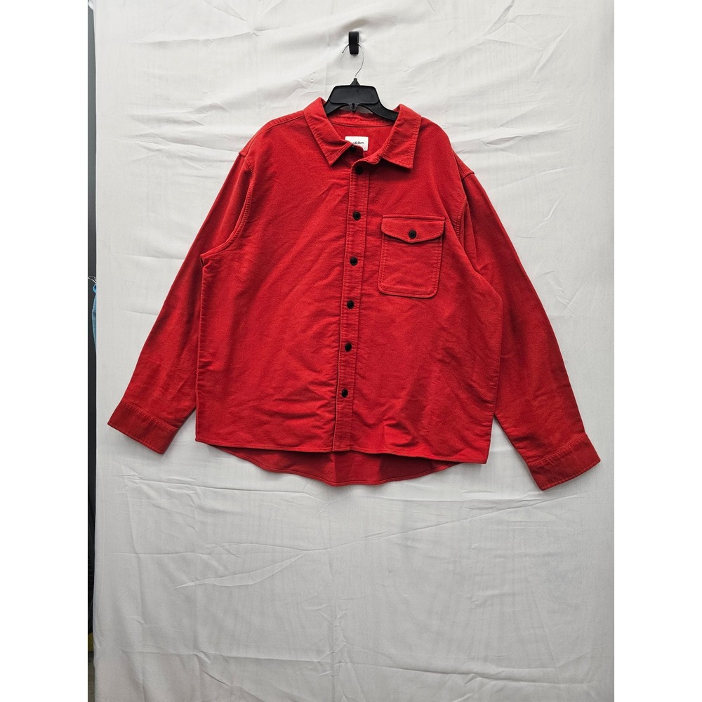 Goodfellow & Co‎ Mens Moleskin Button Down Shirt Red Cotton Casual Size 2XL